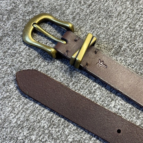 Frye Jackets & Blazers - Frye Women's 1"W Leather Belt Large 44" Brown Cognac Brass Buckle